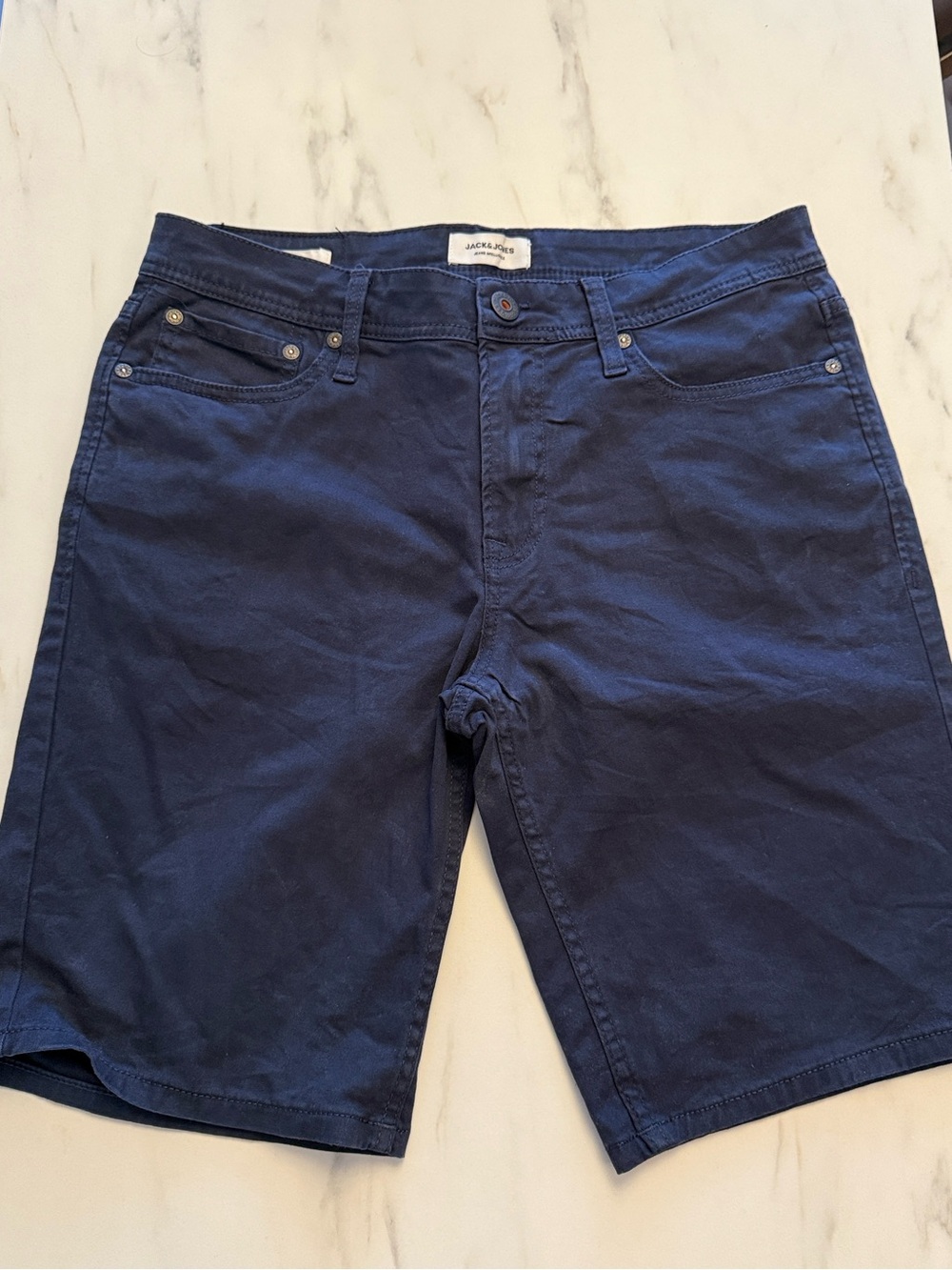 ☀️ Summer Sale ☀️ Jack & Jones Navy Blue Jean Bermuda Shorts